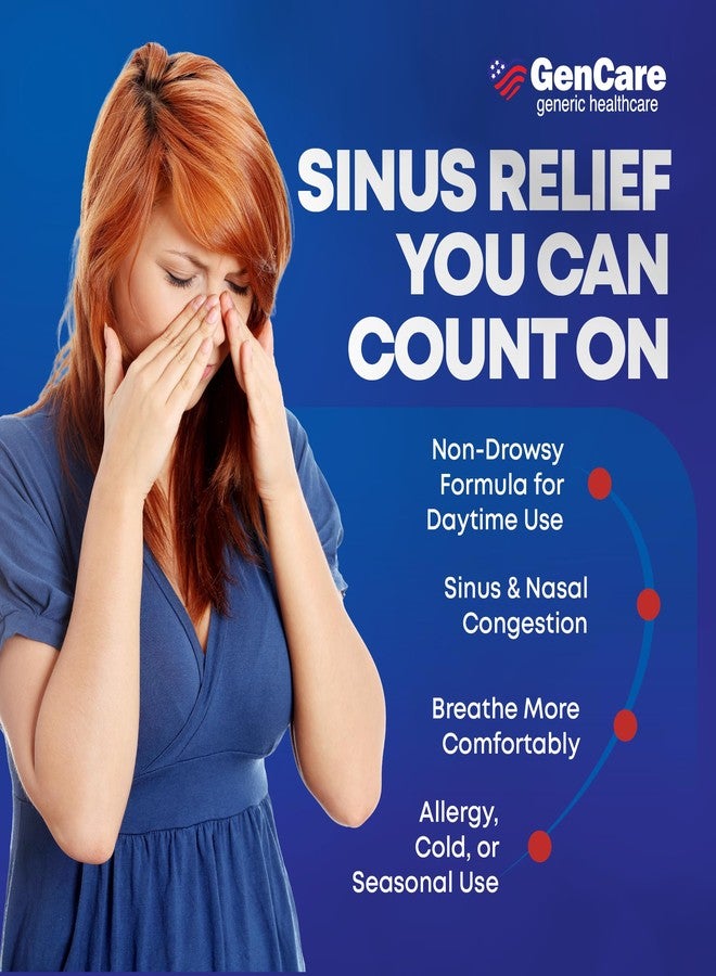 GenCare Nasal Decongestant PE – Phenylephrine HCl 10mg Tablets (Bulk 300 Count) Non-Drowsy Sinus Pressure Relief & Nasal Congestion Relief, Stuffy Nose Decongestants for Adults – Compare to Sudafed PE - Image 5